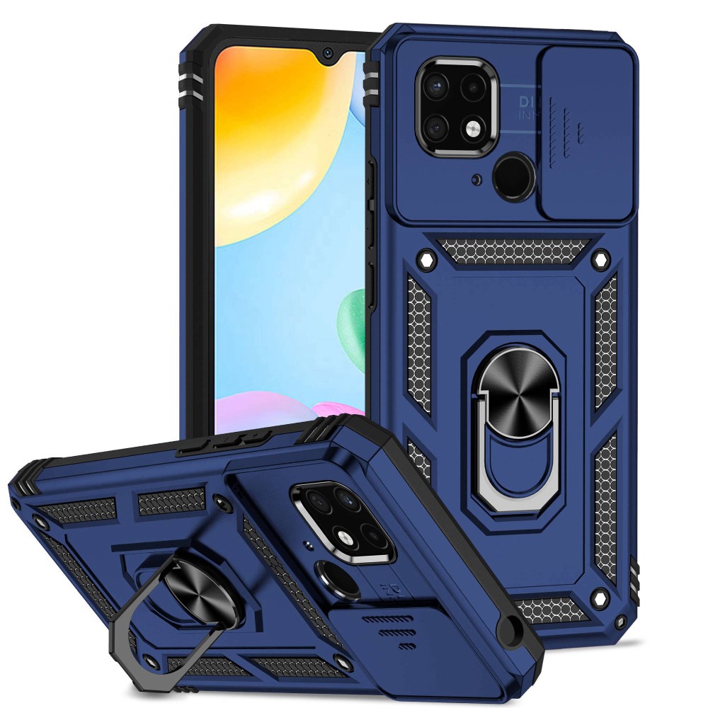 SKALO Xiaomi Redmi 10C Armor Hybrid Metallring Kameraslider