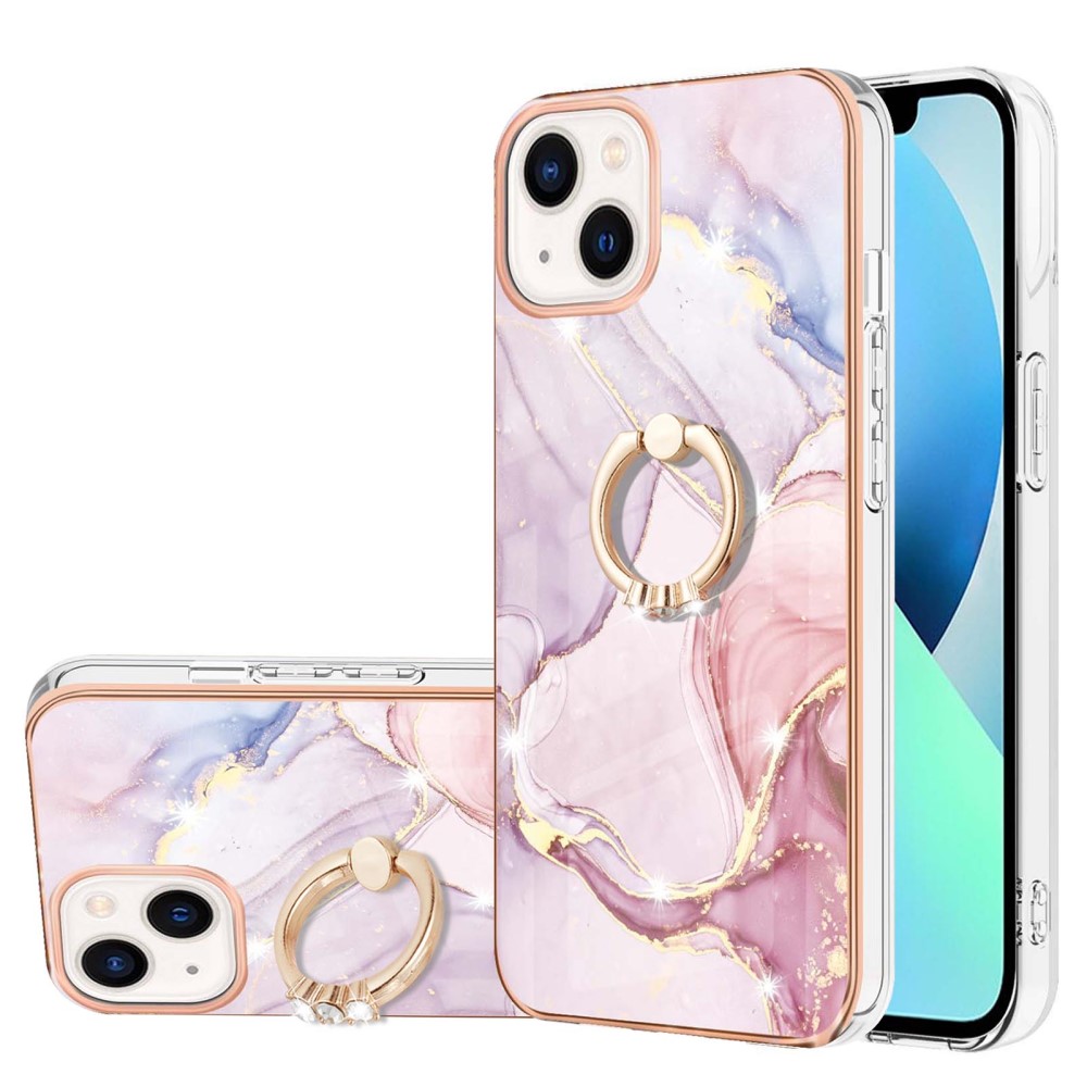 SKALO iPhone 14 Plus Marmor TPU Skal Med Ring - Motiv 2