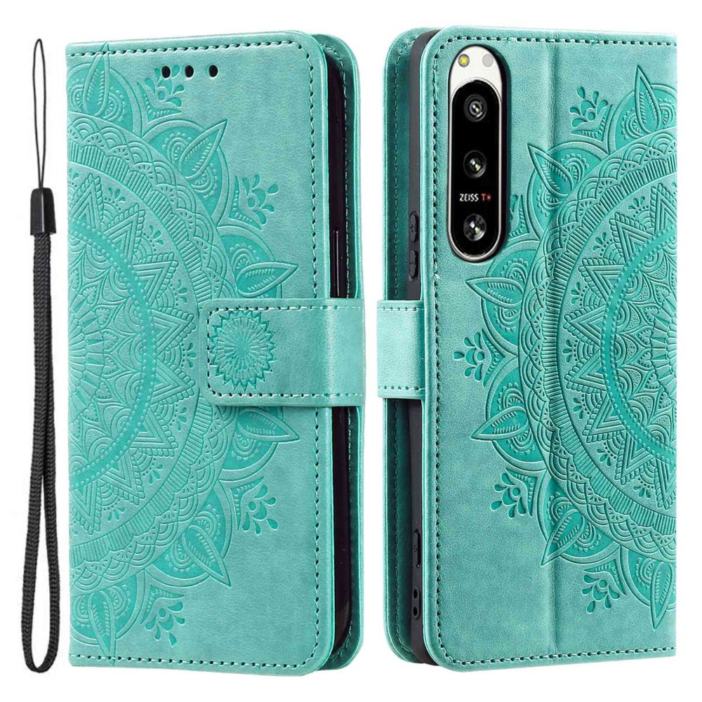 SKALO Sony Xperia 5 IV Mandala Plånboksfodral - Turkos
