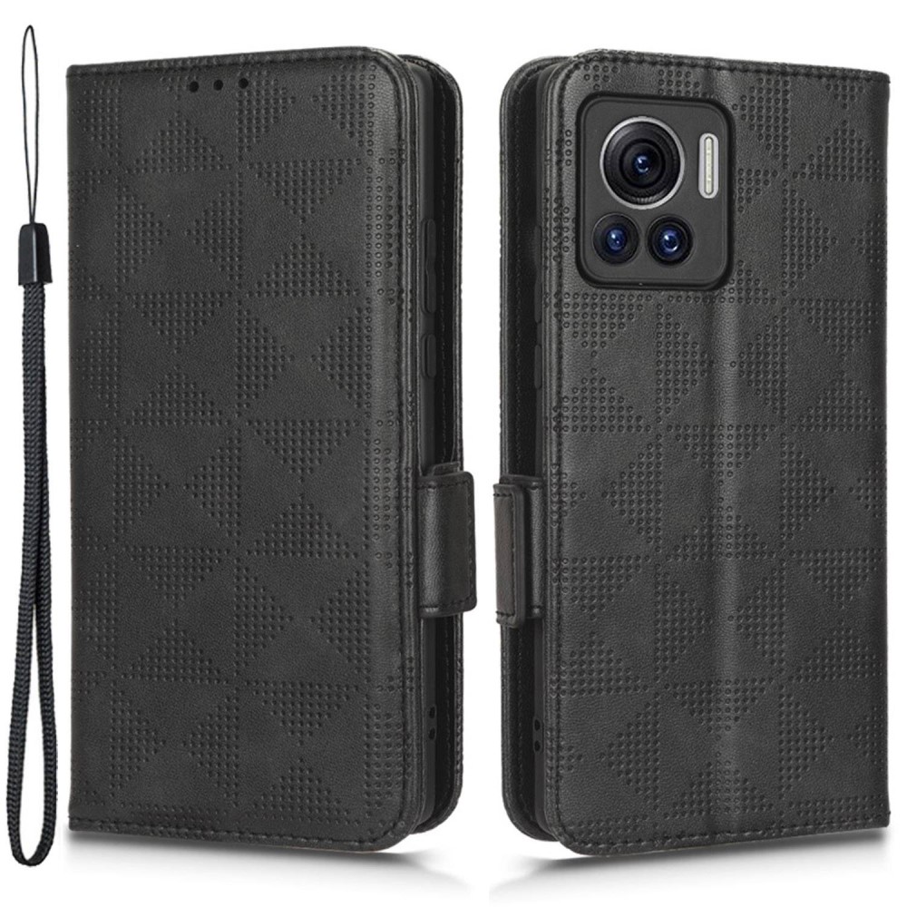 SKALO Motorola Edge 30 Ultra Embossed Triangle Plånboksfodral