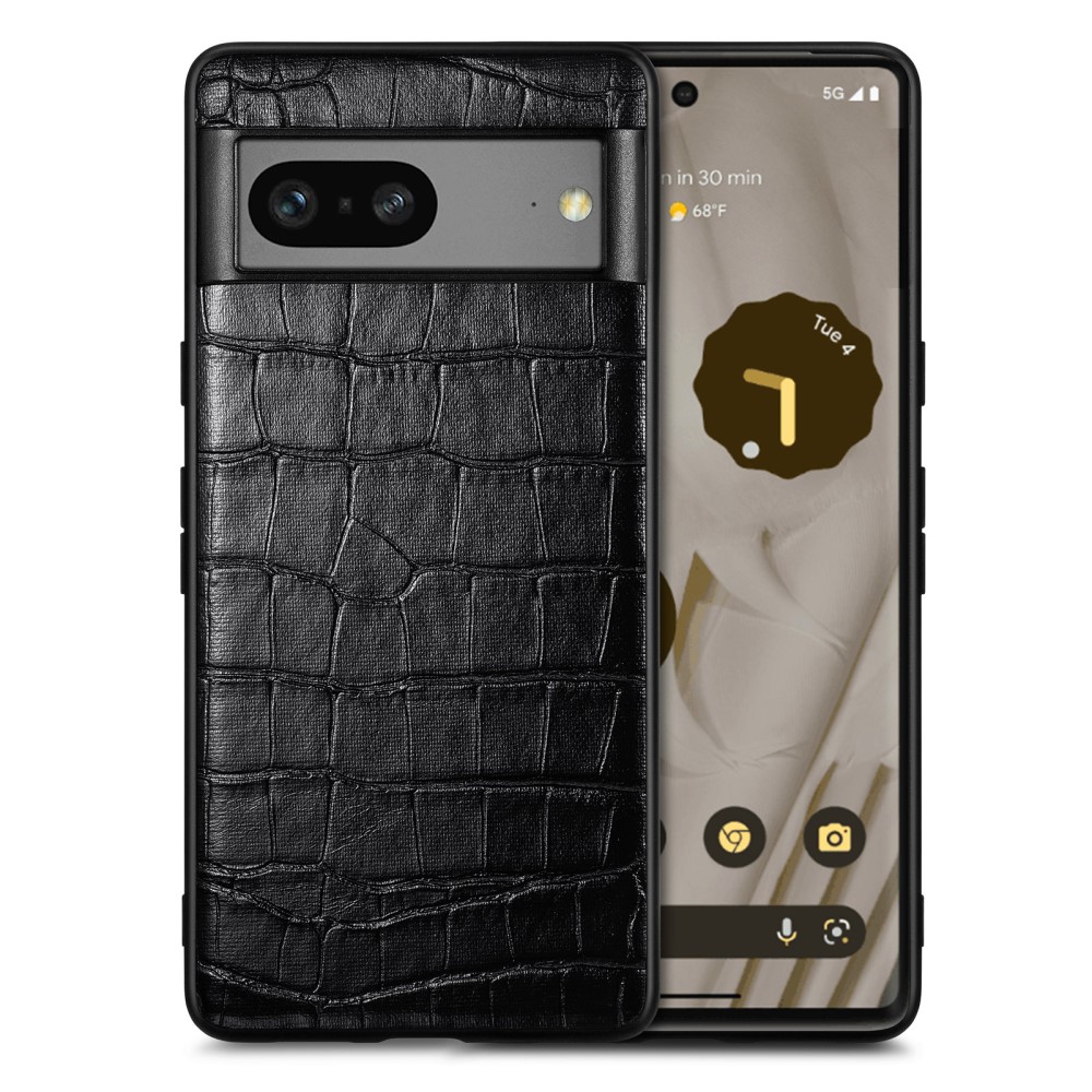 SKALO Google Pixel 7a Krokodil PU-Läder Hybrid Skal