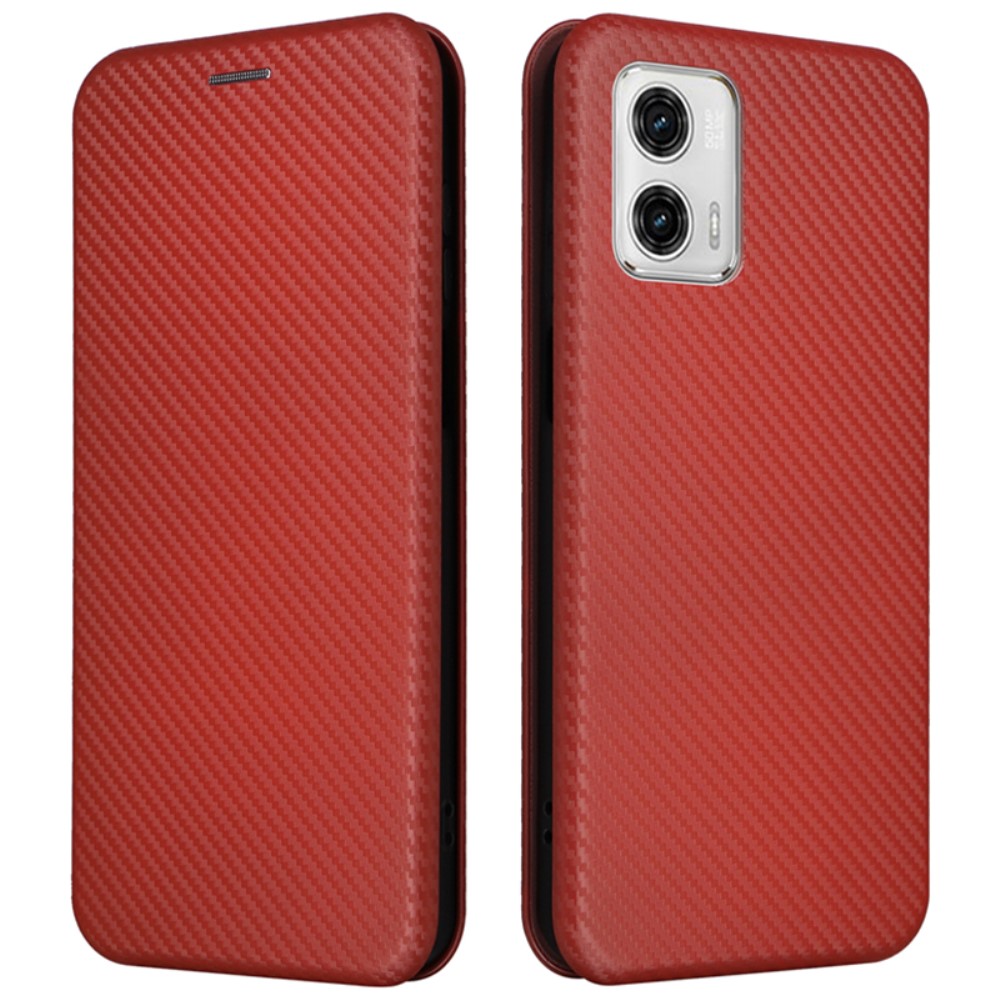 SKALO Motorola Moto G53 Carbon Fiber Plånboksfodral
