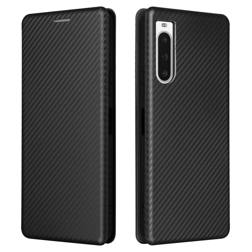SKALO Sony Xperia 10 V Carbon Fiber Plånboksfodral