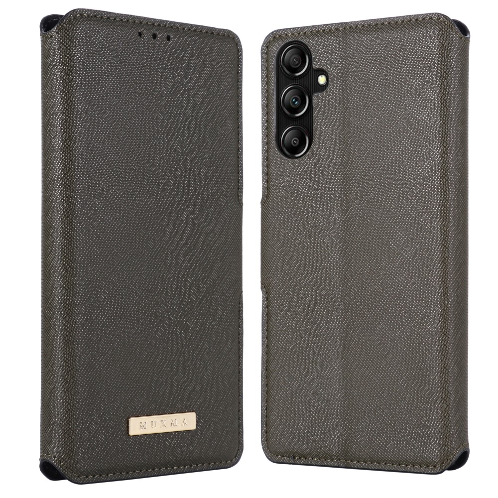 SKALO Samsung A14 / MUXMA Saffiano PU-Läder Plånboksfodral