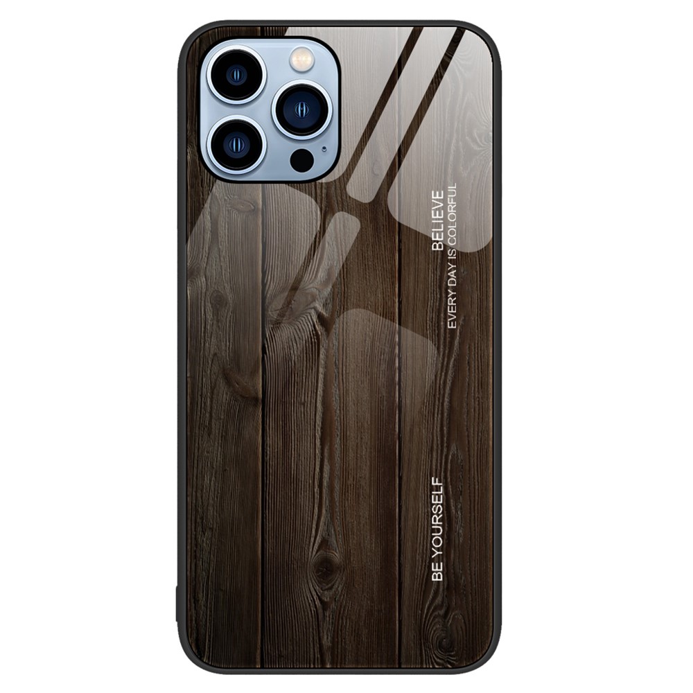 SKALO iPhone 15 Pro Max Wood Härdat Glas TPU-skal