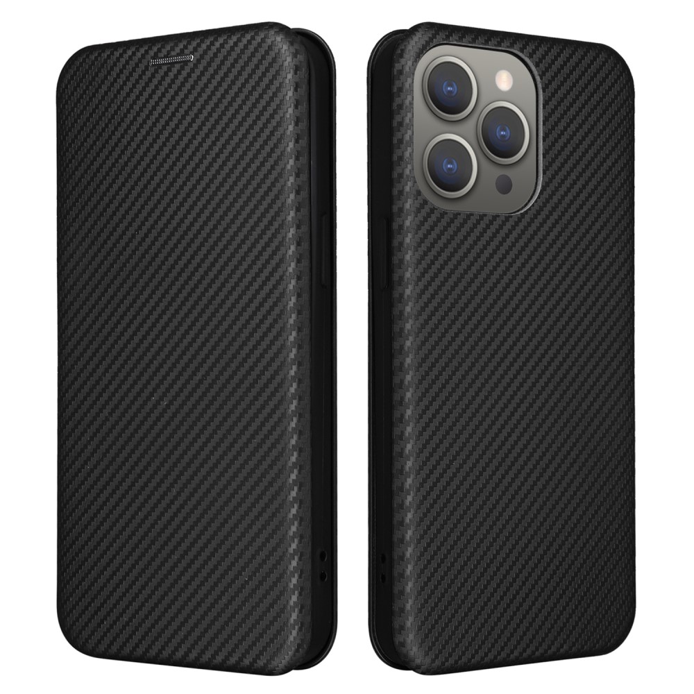 SKALO iPhone 15 Pro Carbon Fiber Plånboksfodral