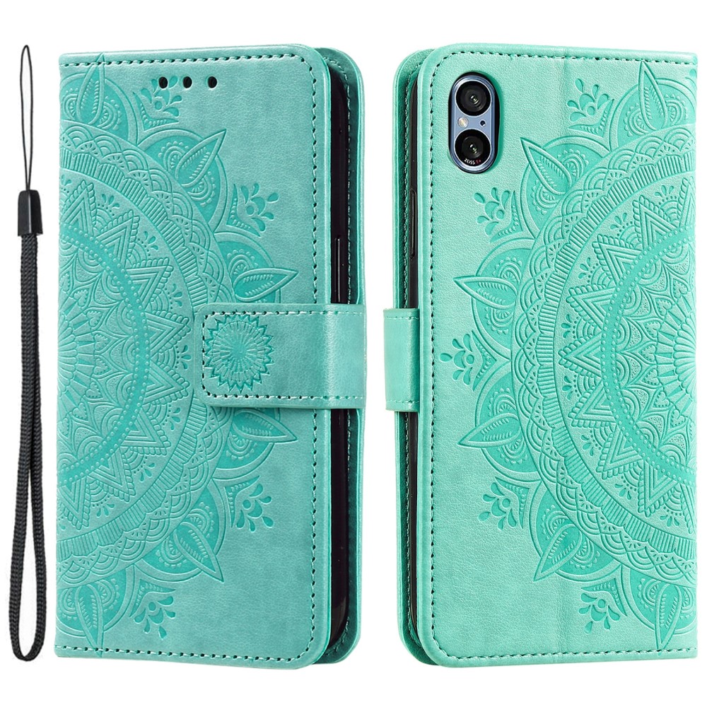 SKALO Sony Xperia 5 V Mandala Plånboksfodral - Turkos