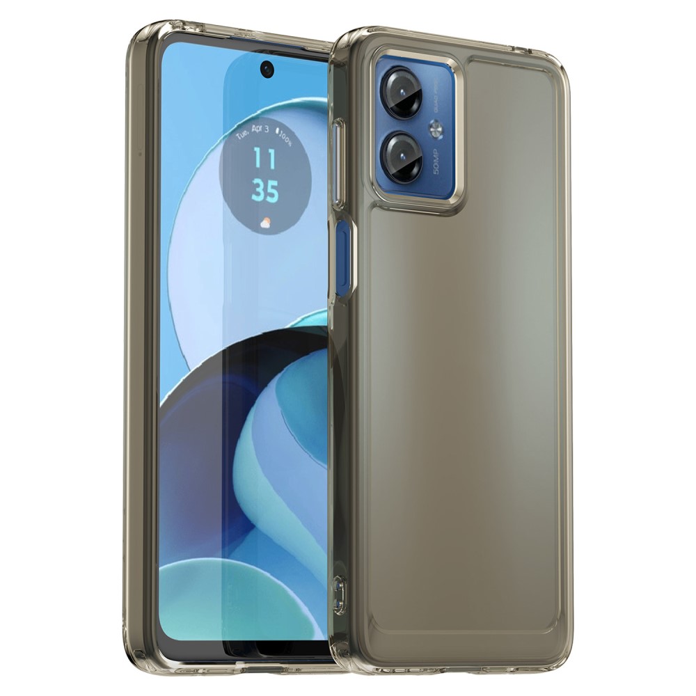 SKALO Motorola Moto G14 Transparent TPU Metalknappar Skal