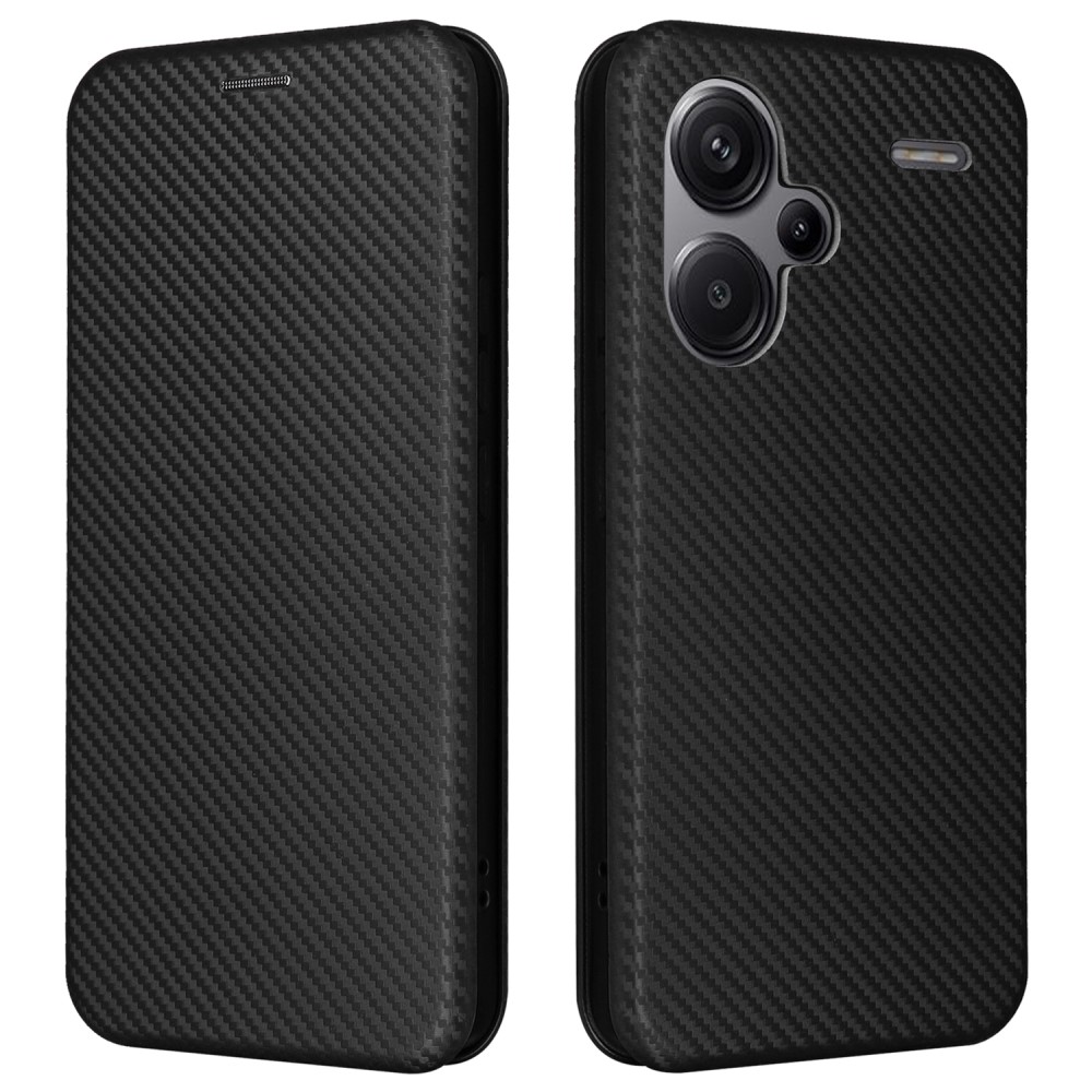 SKALO Xiaomi Redmi Note 13 Pro+ Carbon Fiber Plånboksfodral