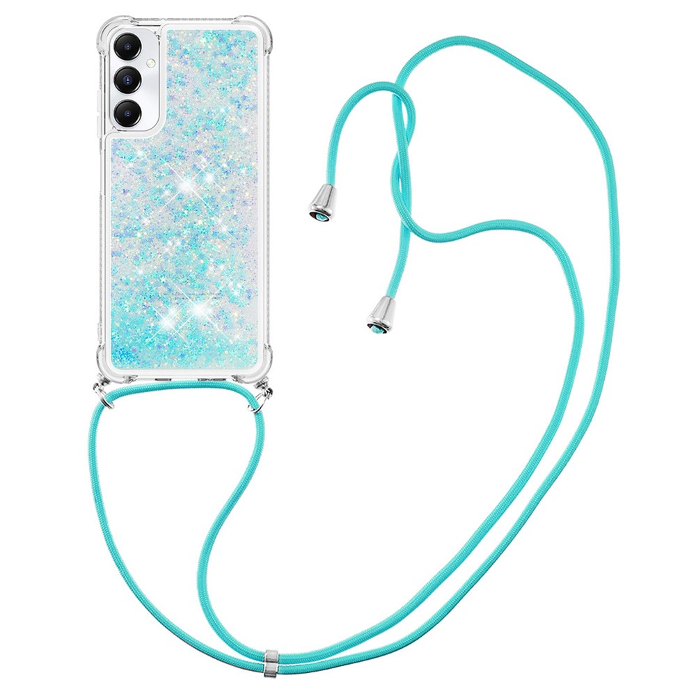 SKALO Samsung A05s Kvicksand Glitter Mobilhalsband - Turkos