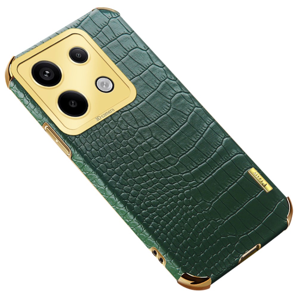 SKALO Xiaomi Redmi Note 13 Pro Krokodil Guldkant Skal