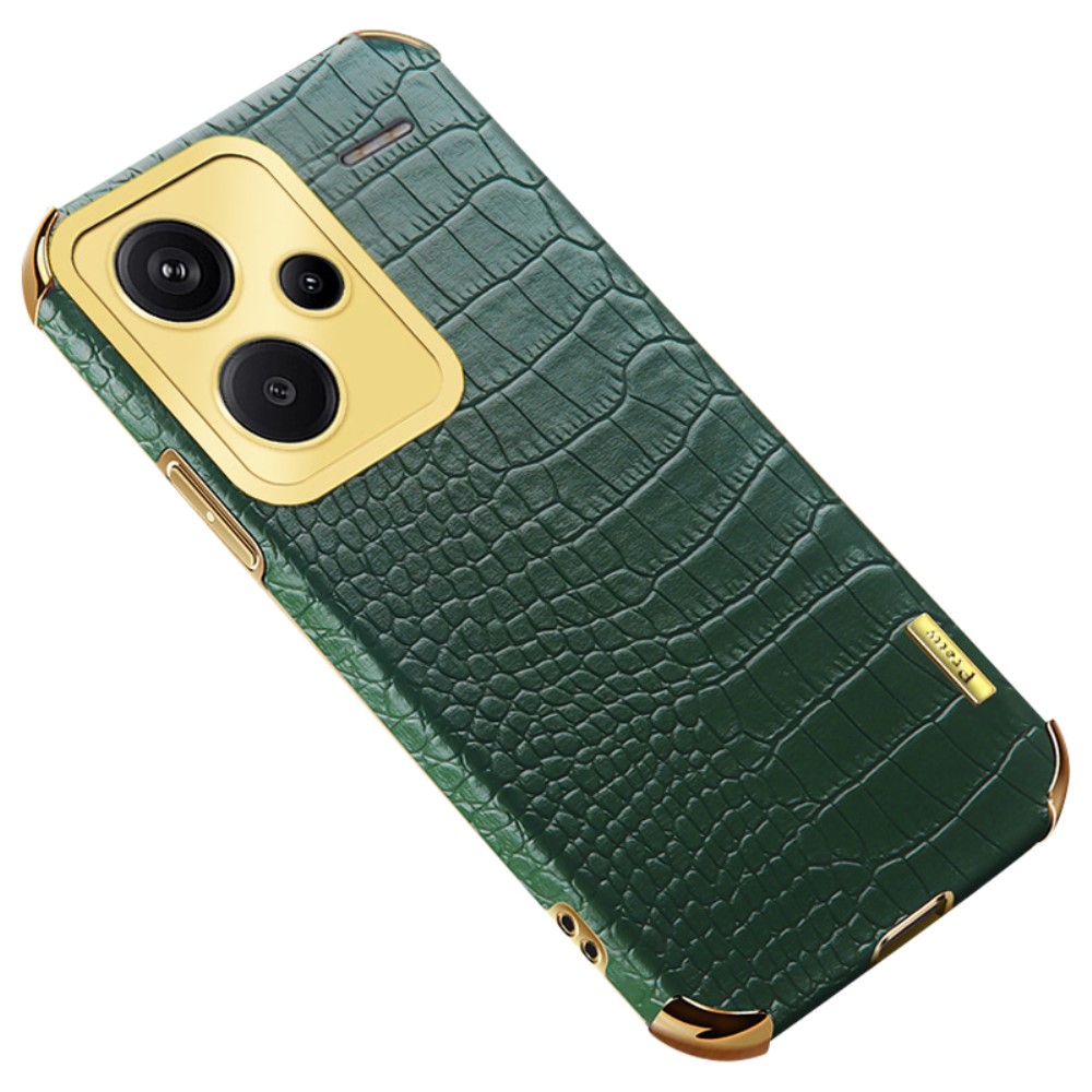 SKALO Xiaomi Redmi Note 13 Pro+ Krokodil Guldkant Skal