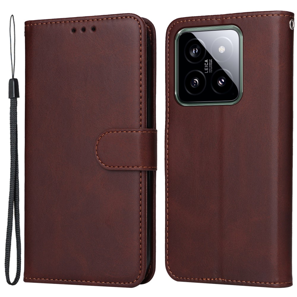 SKALO Xiaomi 14 PU-Läder Plånboksfodral