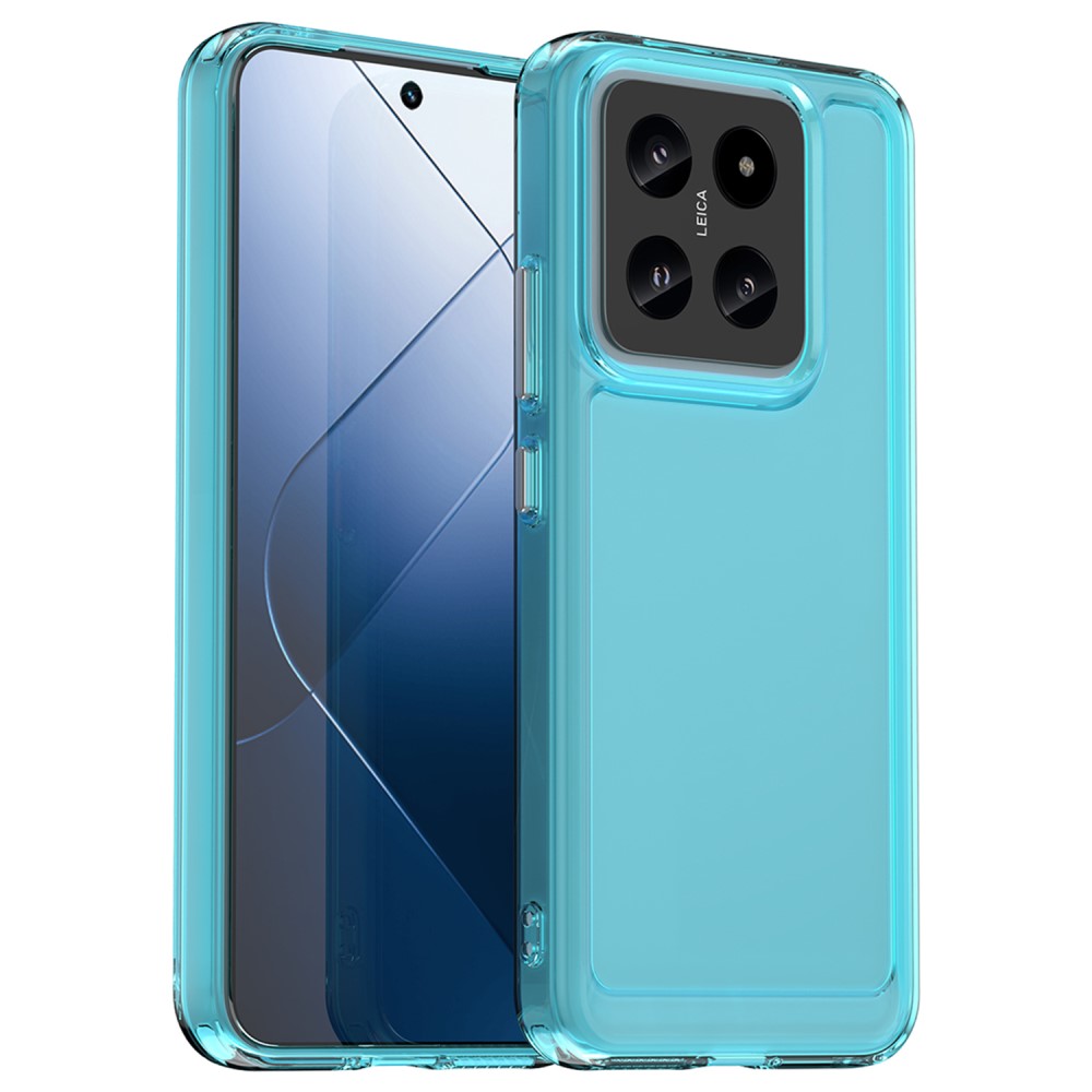 SKALO Xiaomi 14 Transparent TPU Metalknappar Skal - Turkos
