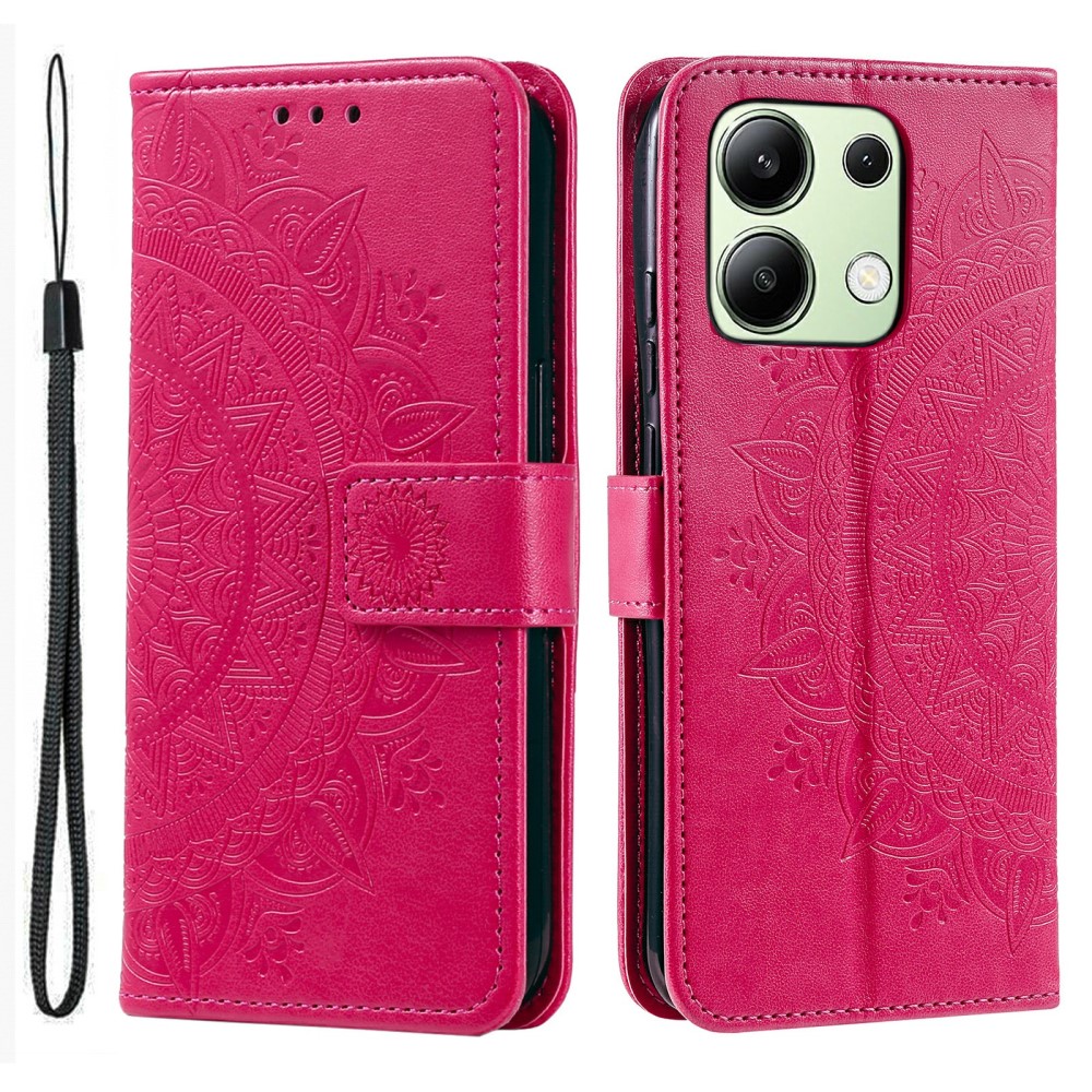 SKALO Xiaomi Redmi Note 13 Mandala Plånboksfodral - Cerise