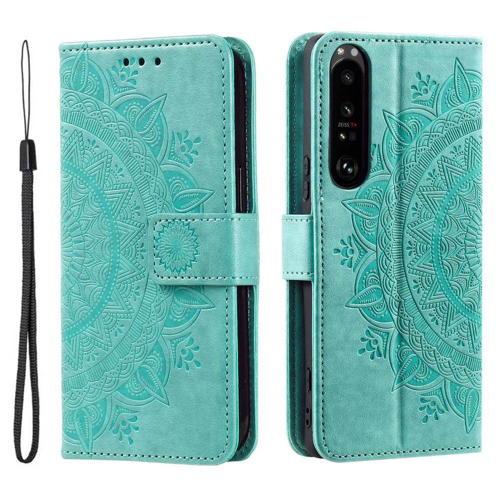 SKALO Sony Xperia 1 VI Mandala Plånboksfodral - Turkos