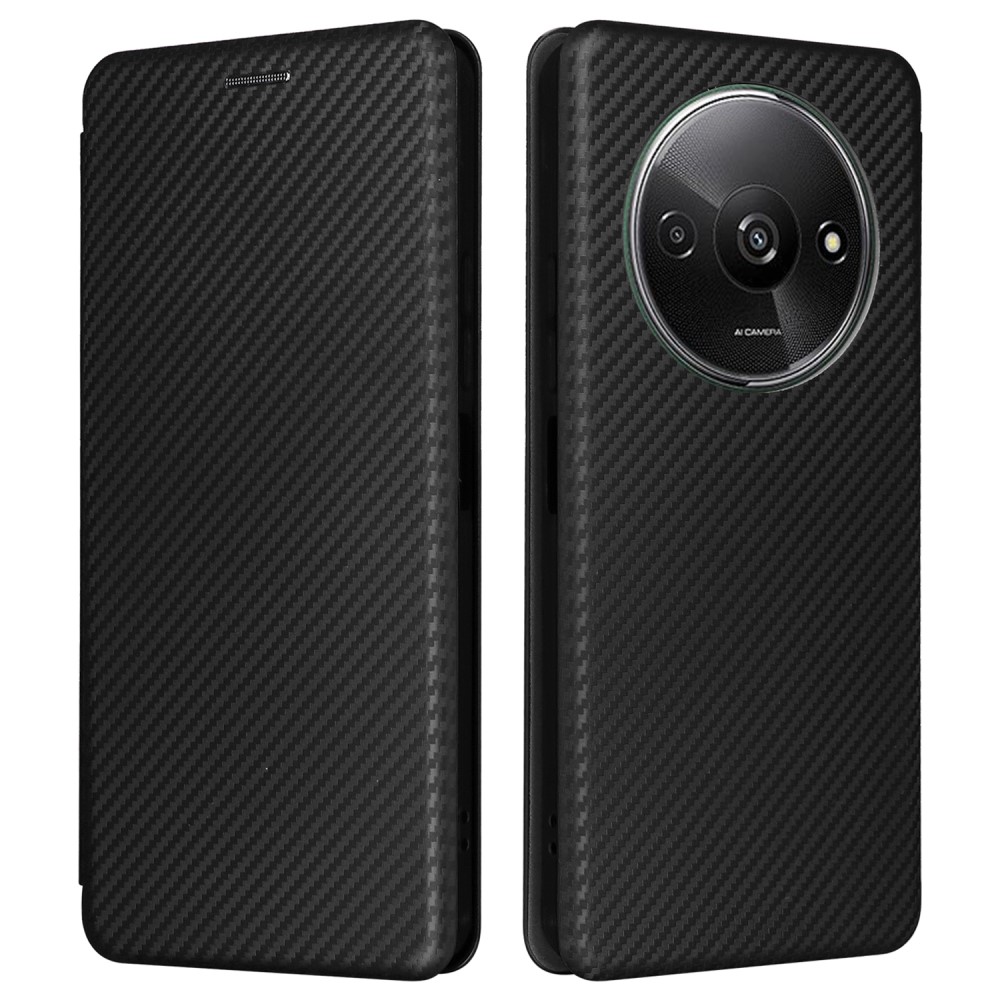 SKALO Xiaomi Redmi A3 Carbon Fiber Plånboksfodral