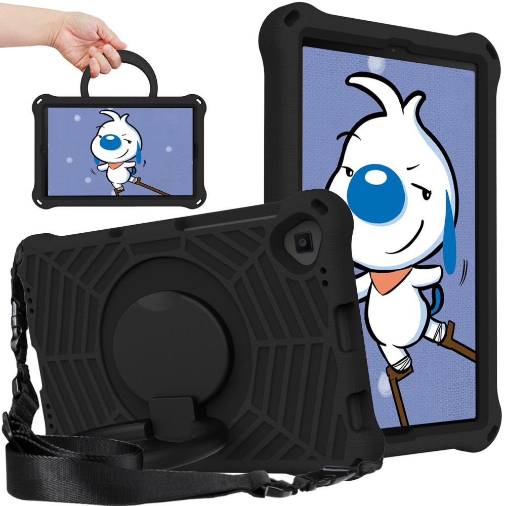 SKALO Lenovo Tab M10 FHD Plus 10.3" Extra Stöttåligt Armor Spindelnät Skal med Axelrem